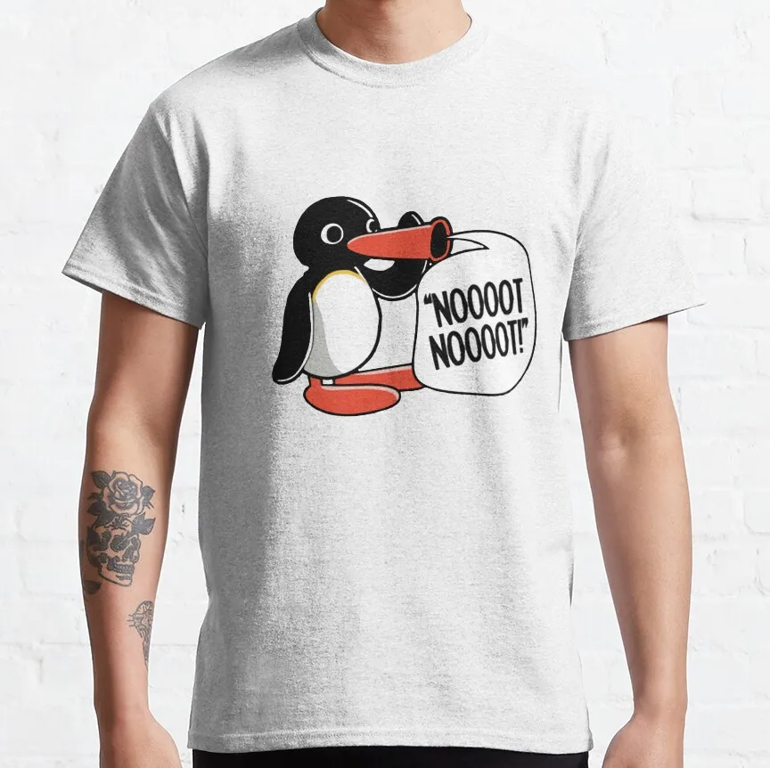 

Vintage Noot Noot Pingu Meme Retro 80s cartoon graphic t shirts Funny Penguin Lover Gift t shirt 100% cotton arge size tops