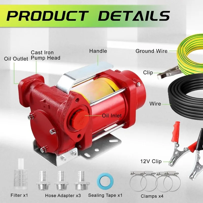 12V 24V 10GPM Explosion Proof Electric Self Priming Diesel Pump Barrel Drum Fuel Transfer Pump