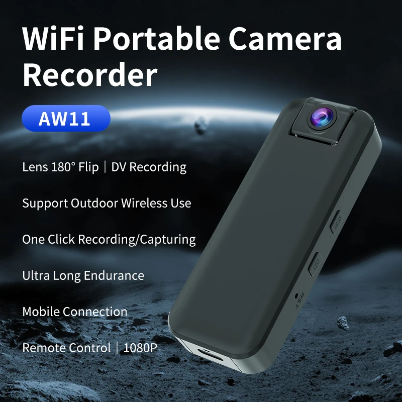 

AW11 1080P Body WIFI Camera Police Recorder Bodycam Chest Camera CCTV Security Surveillance Camcorder Remotely Watching Via APP