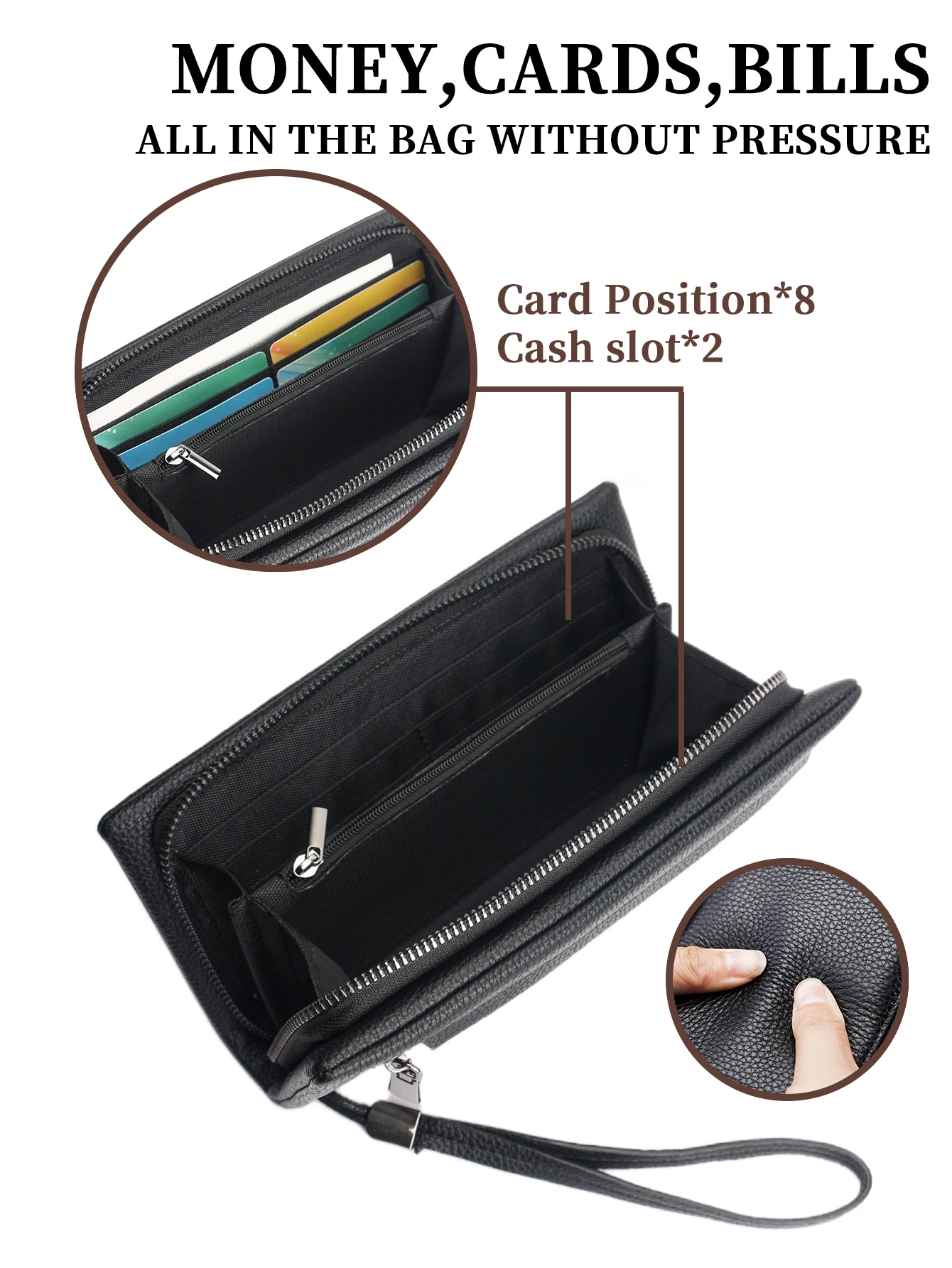 

New Business Clutch Lightweight Large Capacity Long Wallet Wallet Money Clip Ultra Thin Clutch Wallet