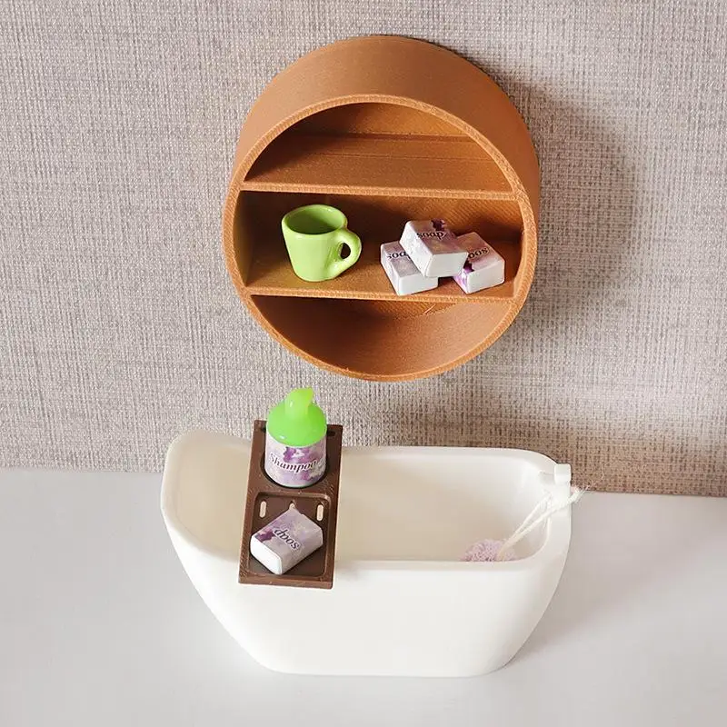 1 قطعة دمية مصغرة حوض استحمام نموذج تخزين الرف حلية نموذج DIY بها بنفسك خزانة حائط ديكور صغير التظاهر الغذاء اللعب دمية التبعي