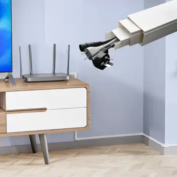 絕緣電纜槽線纜隱藏器,可塗漆電纜遮蔽器,自黏式線槽線纜管理線管套件,適用於家庭辦公室 8 最佳銷售 電線隱藏器 - №4