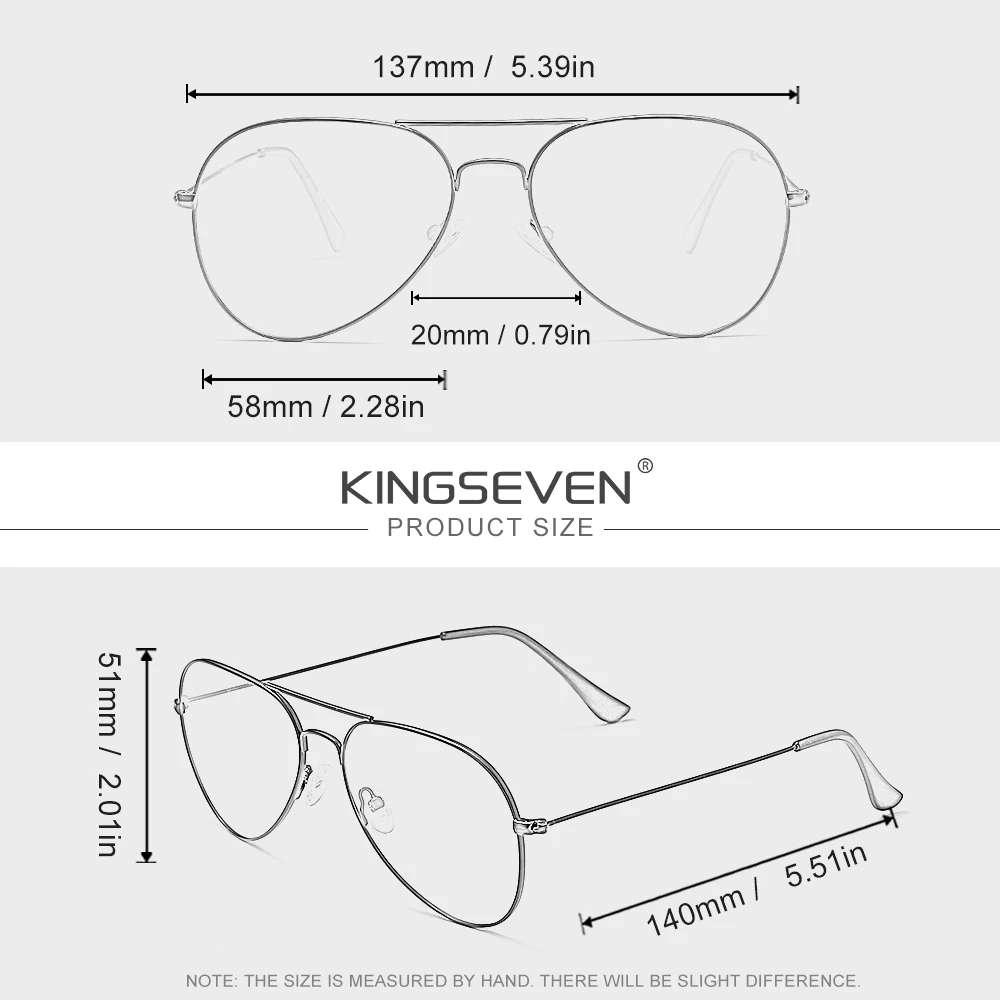 KINGSEVEN الطيار إطار رقيق نظارات طبية مستديرة قصر النظر مد البصر مكافحة الضوء الأزرق عدسة بصرية الرجال النساء نظارات للقراءة