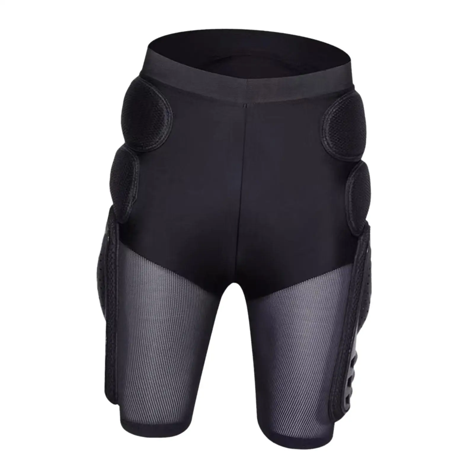 保護パッド付きショートパンツ、サイクリング用、伸縮性ウエスト、ブラック、衝撃吸収、3dヒッププロテクター、スケートボード用。