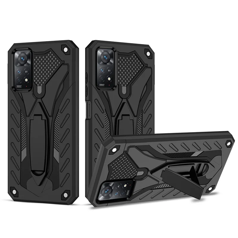 

For Xiaomi Redmi Note 11 11S Case Shockproof Armor Rubber Hard PC Phone Cases For Redmi Note 11 Pro Rugged Kickstand Back Cover