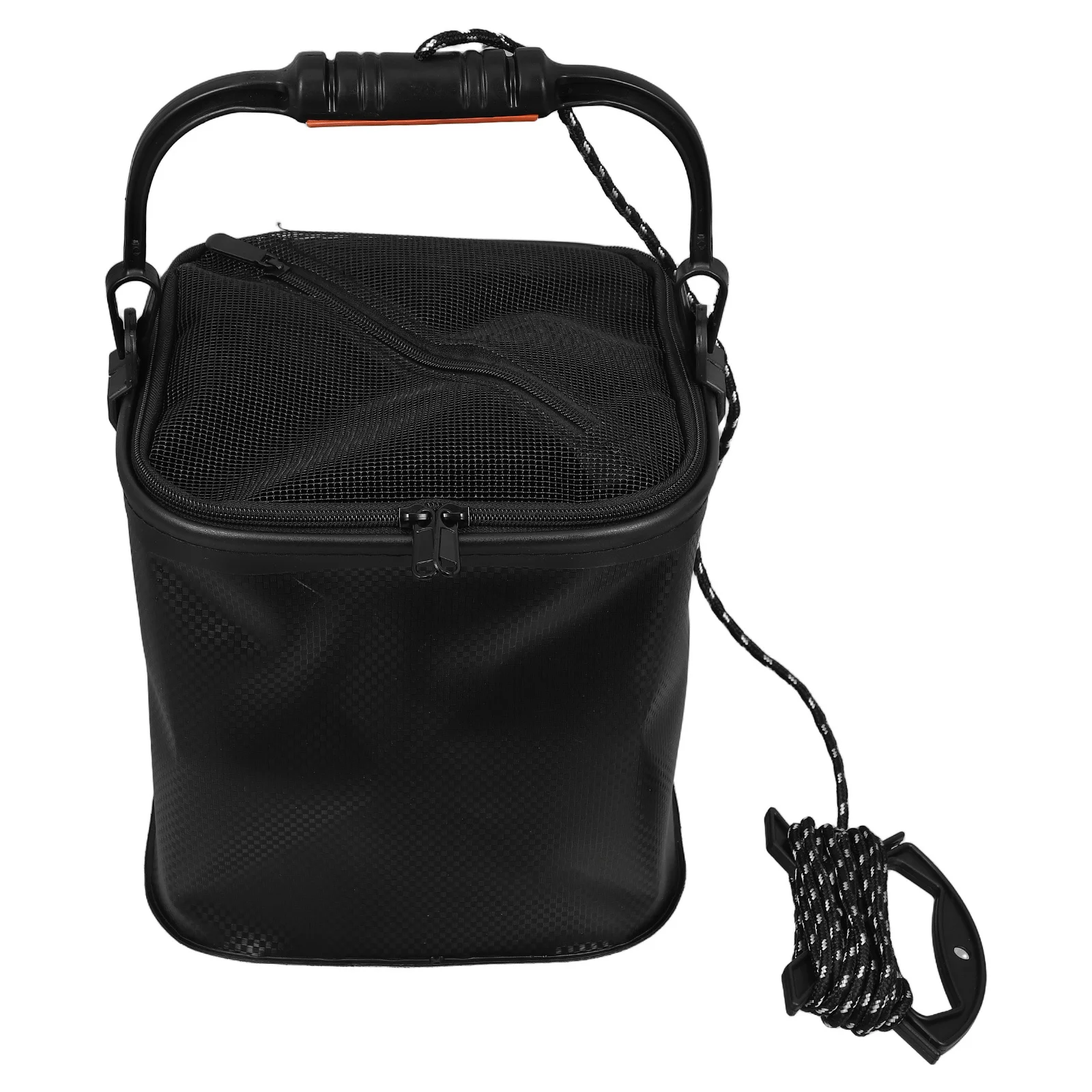 

1pc Collapsible Fishing Bucket 20L Eva Foldable Fish Container With Breathable Mesh Lid Portable Tackle Box For Saltwater