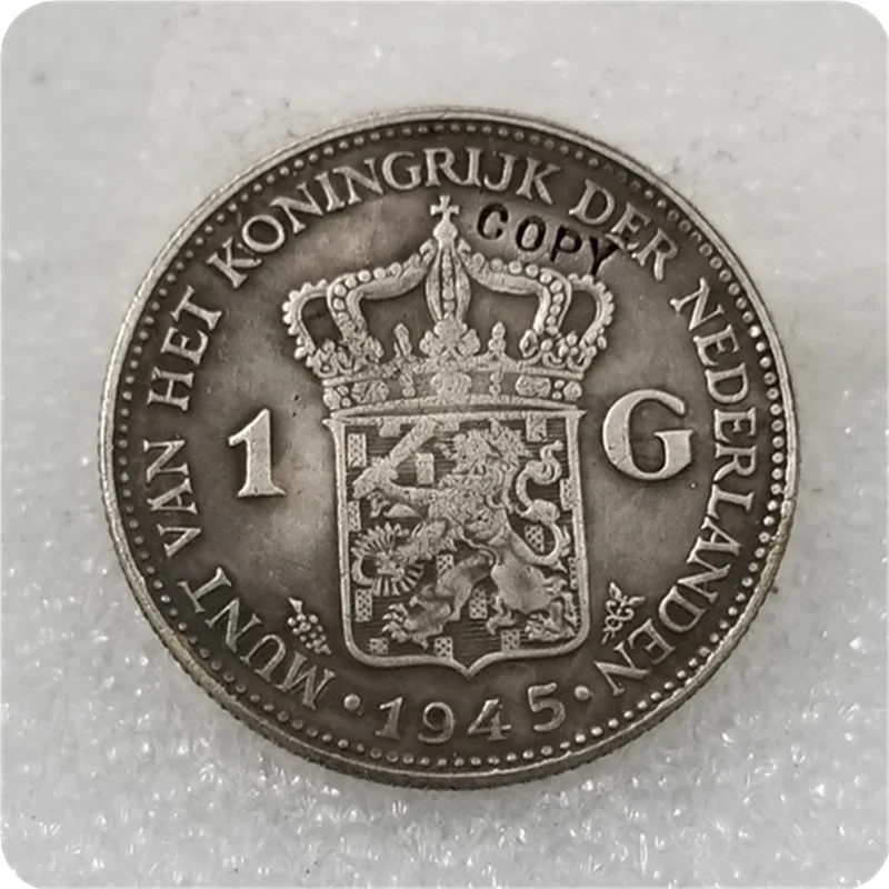 COPY REPLICA 1945 NETHERLANDS 1 GULDEN coin COPY Challenge Pocket Coins Christmas Gifts