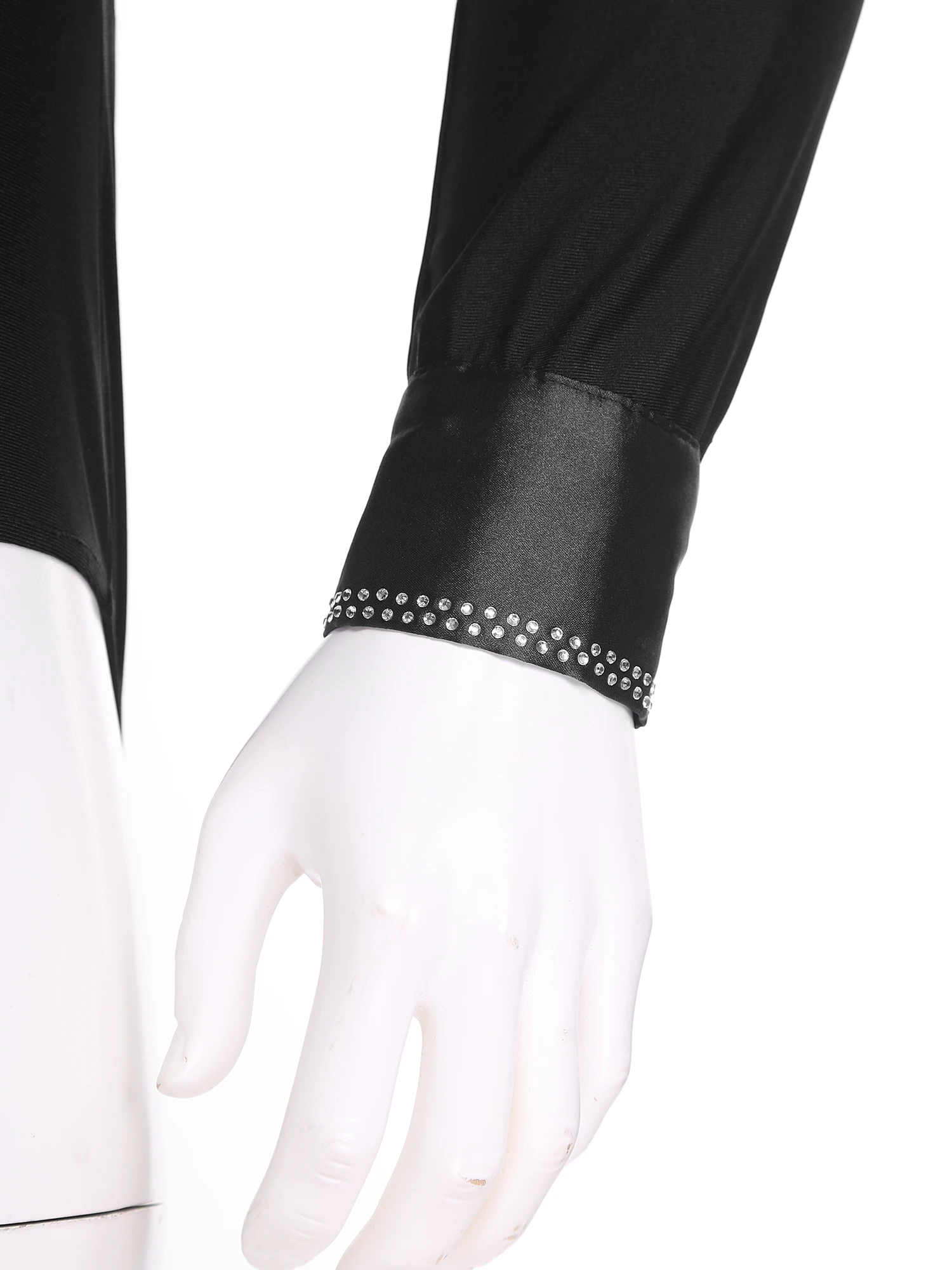 男性ラテンダンスシャツレオタード長袖フィギュアスケートバレエダンスレオタード社交タンゴルンバ体操ユニタードボディスーツ