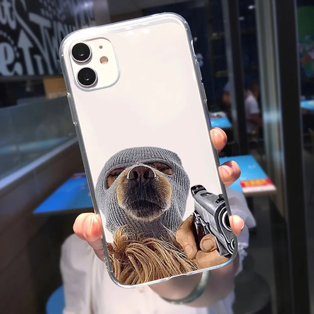 Cartoon Funny Dog Bandit Phone Case For iPhone Mini 11 12 13 14 15 Pro XS Max X Plus SE XR Shell