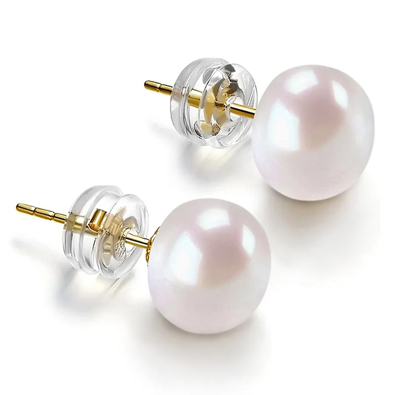 Huitan Round Simulated Pearl Stud Earrings for Women Minimalist Ear Accessories Teen's Fancy Earrings Simple Classic Jewelry Hot