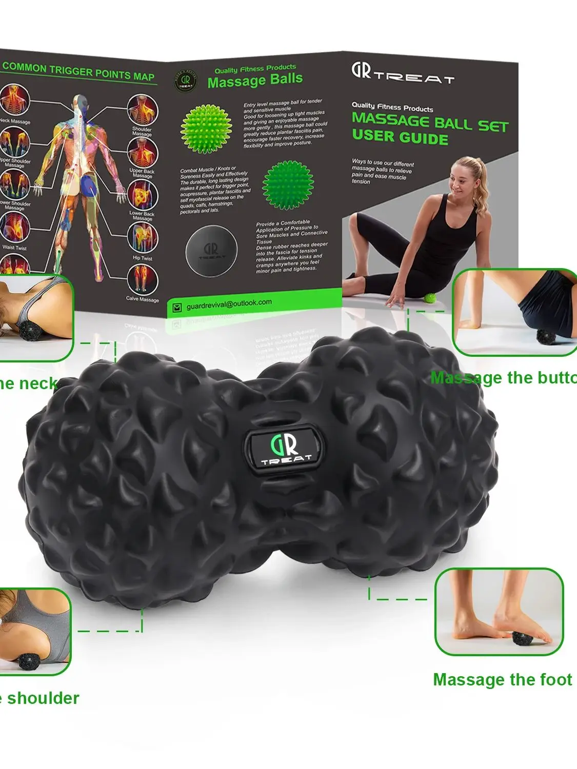 Cobblestone Fitness Balls PU Massage Ball Self-myofascial Release for Instant Muscle Pain Relief and Trigger Point Treatment