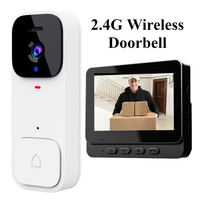 2.4G Wireless Doorbells with 4.3'' Display Security Camera Digital Door Peepholes HD Night Vision Home Intercom Video Eye Bell