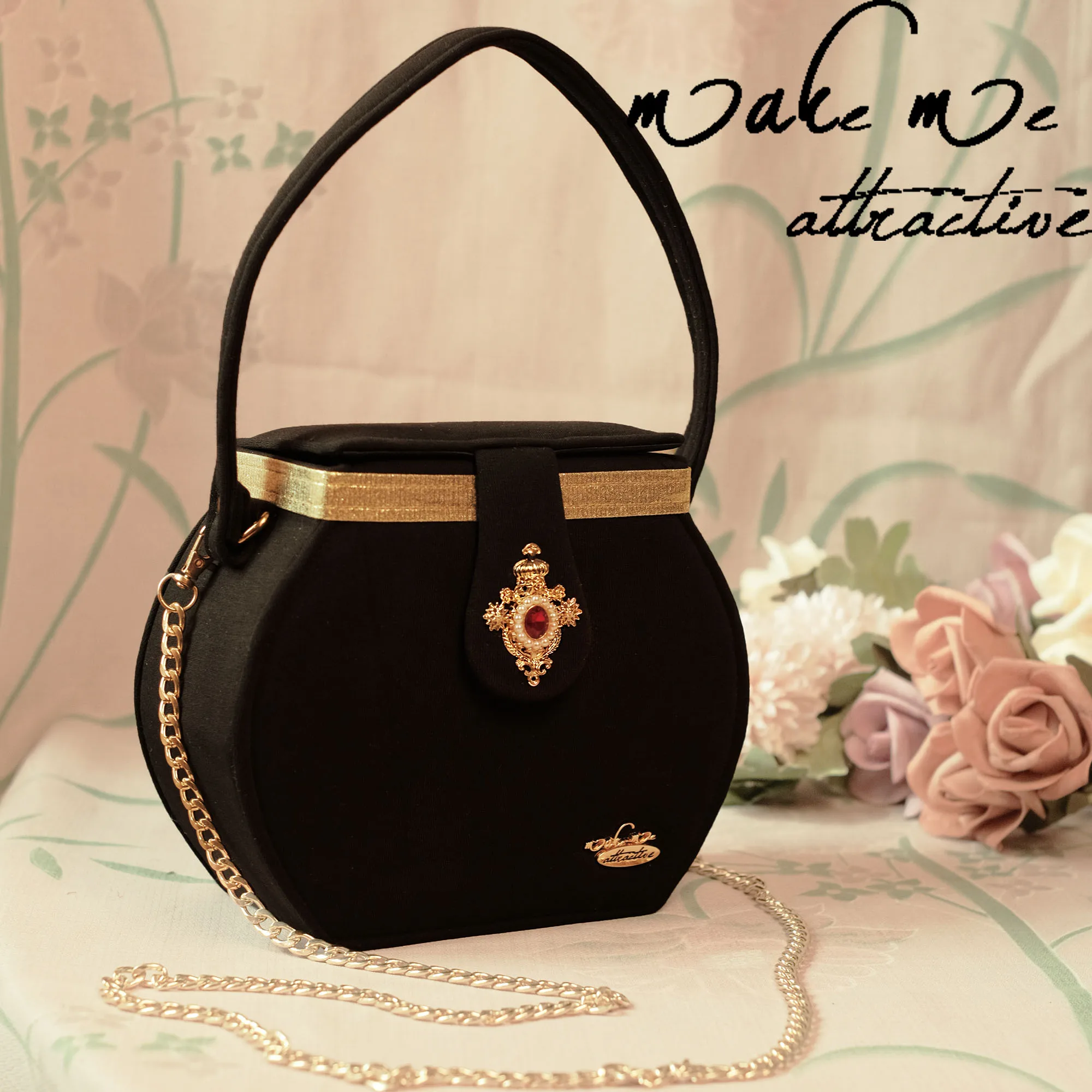 Medieval vintage bag retro small fragrance pearl gemstone handbag high-end women's vintage box bag