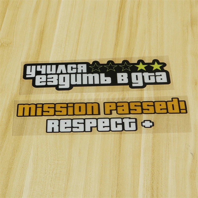 1pc Mission Passed Respect GTA Vinyl Sticker Waterproof Decal for Motorcycle Car Truck