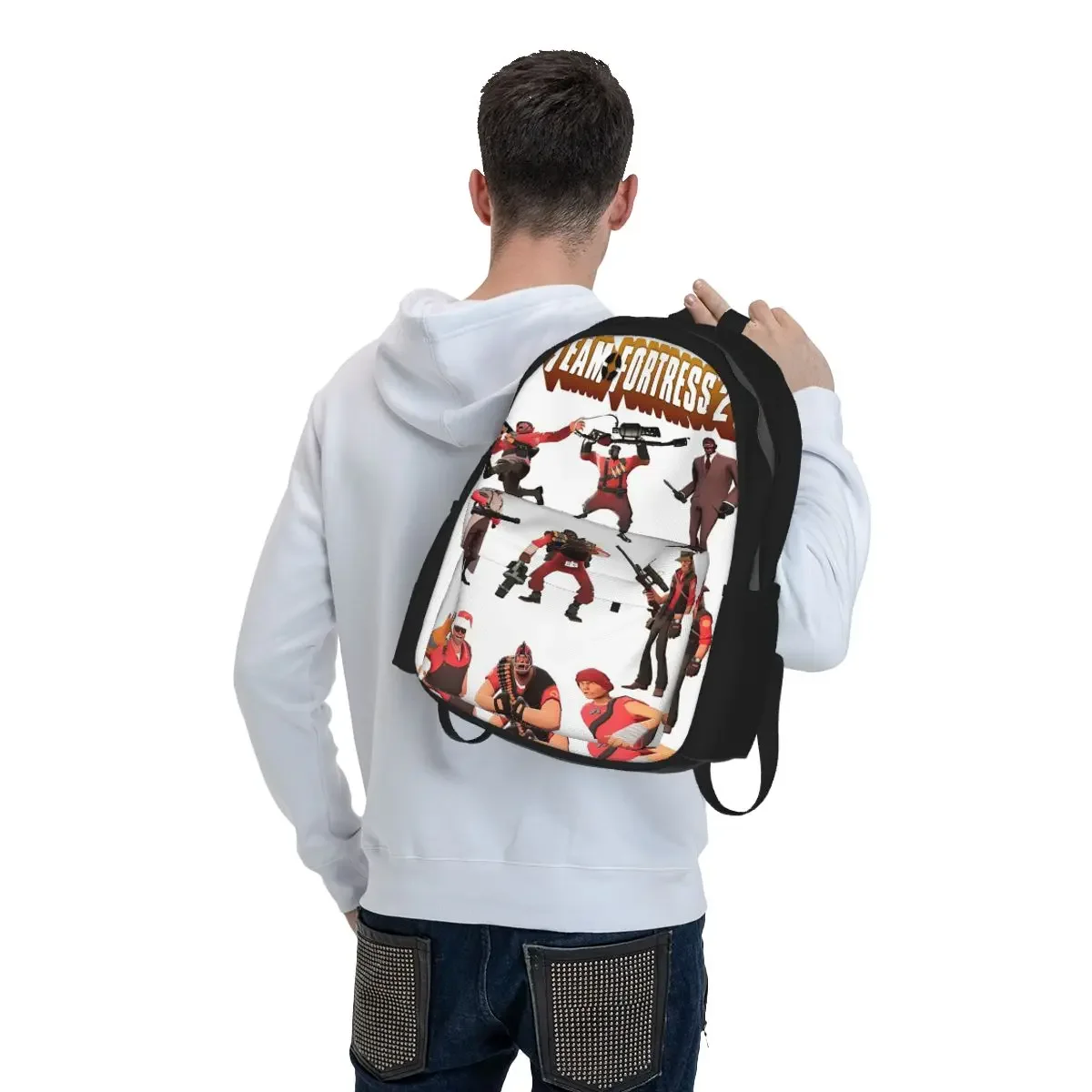 Team Fortress 2 TF2 Student Backpack School Bag Hiking Travel Daypack for Boys Girls Bookbag Shoulder Bags