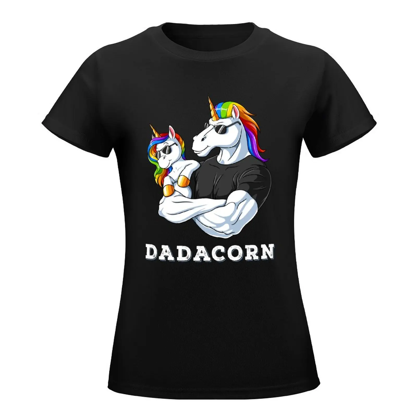 Dadacorn Unicorn Dad and Baby Girl Birthday Princess Father's Day Daughter T-Shirt heavyweights t-shirts for Women loose fit