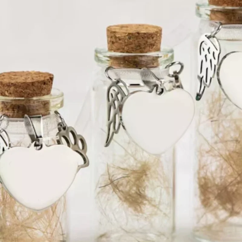 Pet Memorial Bottle For Pet Hair Dogs Cats Fur Keepsake Bottle Storage With 3 Silver Accessories Pet Memorial Urn Container