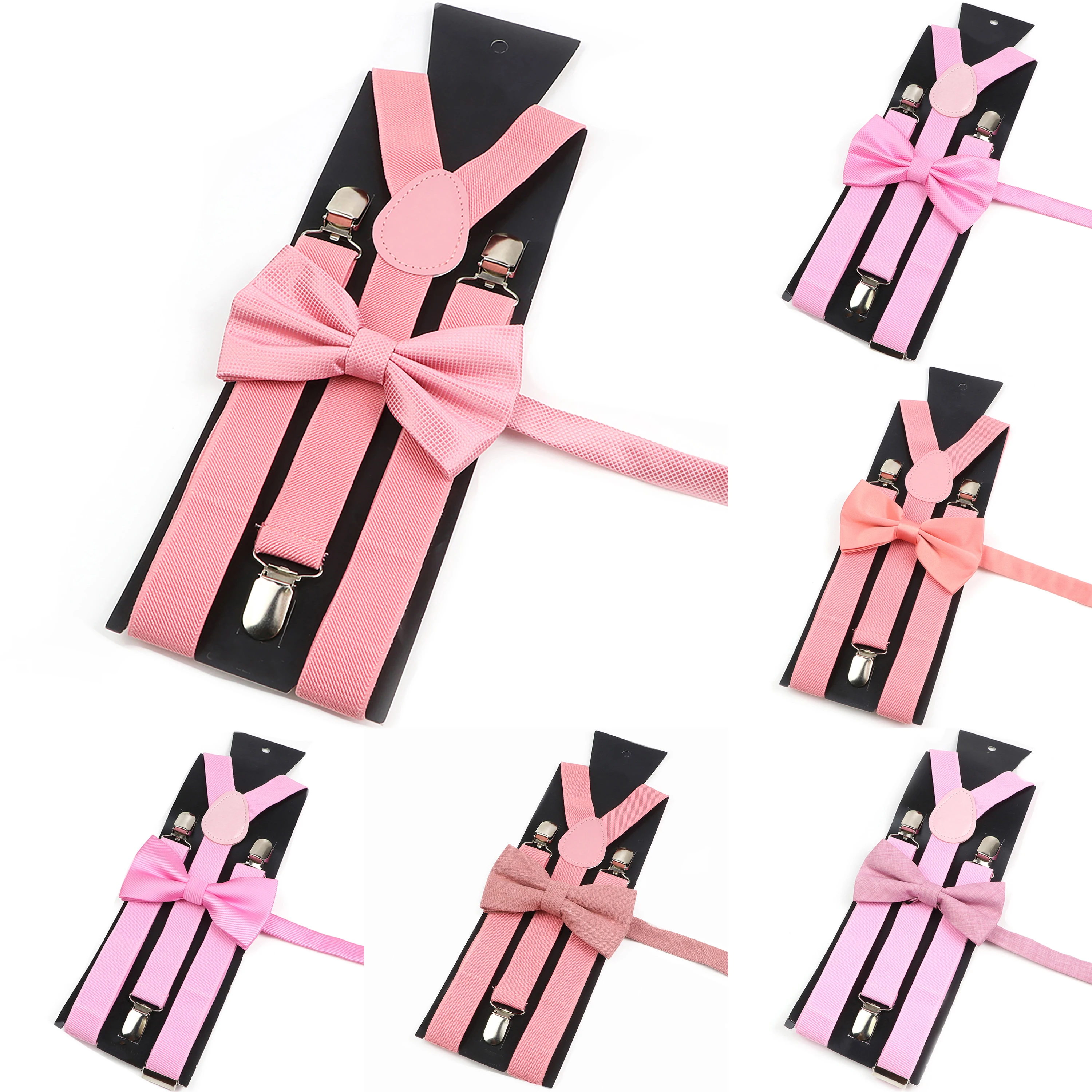 Venda quente rosa roxo suspender bowtie conjunto romântico casamento y-back cintas suspensórios pai-filho terno camisa saia acessório presente