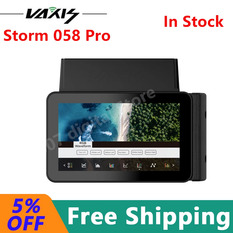 Vaxis Storm 058 Pro Wireless Monitor(V-mount) Professional Video Transmission 5.5 Inch 1500 Nits on Camera DSLR Field Monitor