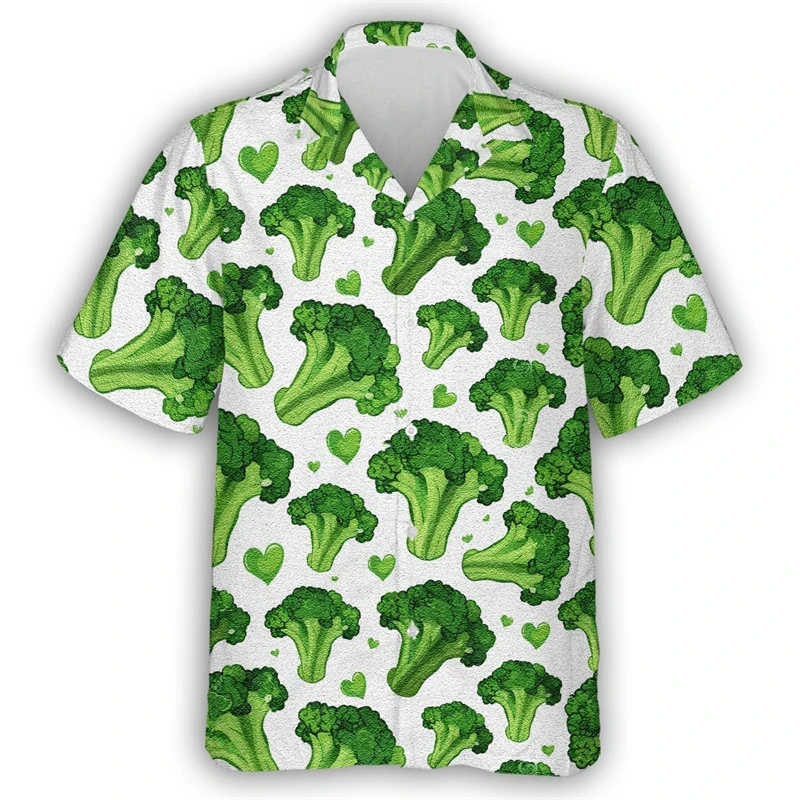 

Рубашка с короткими рукавами с 3D принтом и овощами, фруктами, унисекс, вегетарианский подарок, красочные рубашки с пуговицами для перцев, помидоров, баклажанов