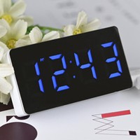 Mirror LED Digital Alarm Clock Night Light Thermometer Display Mirror Lamp Table Desktop USB Charging Home Decor Clock