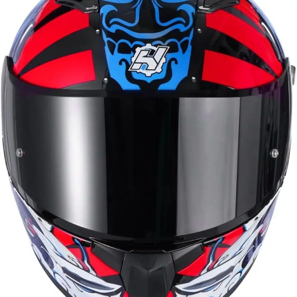 خوذة دراجة نارية ذات قناع مزدوج للبالغين - معتمدة من وزارة النقل، جاهزة للقفل، أحمر ساموراي، مقاس S #4