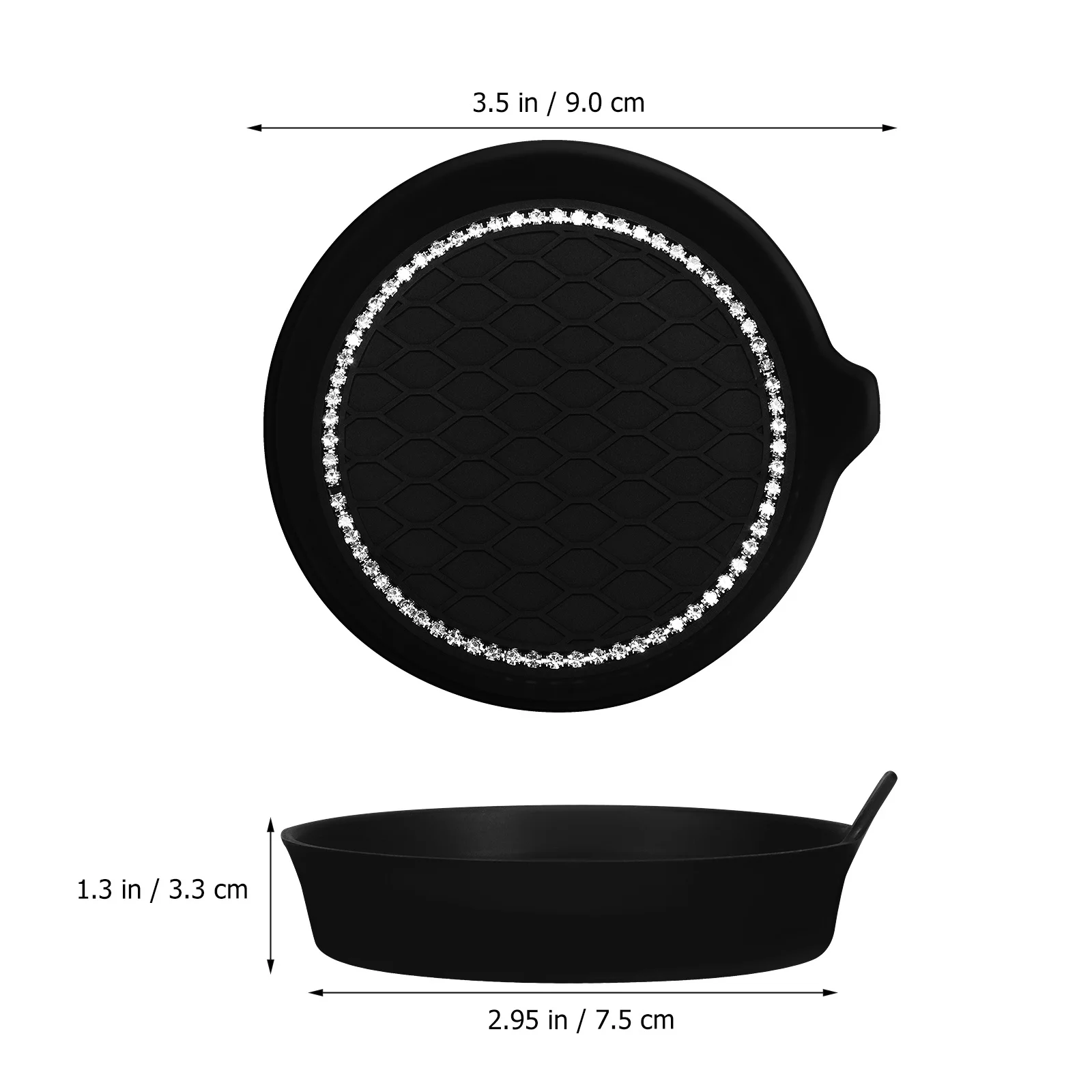 

4Pcs Anti-Skid Water Cup Pad Bling Rhinestone Silicone Car Cup Coaster Universal Fit for Auto Interior Drink Holder Protection