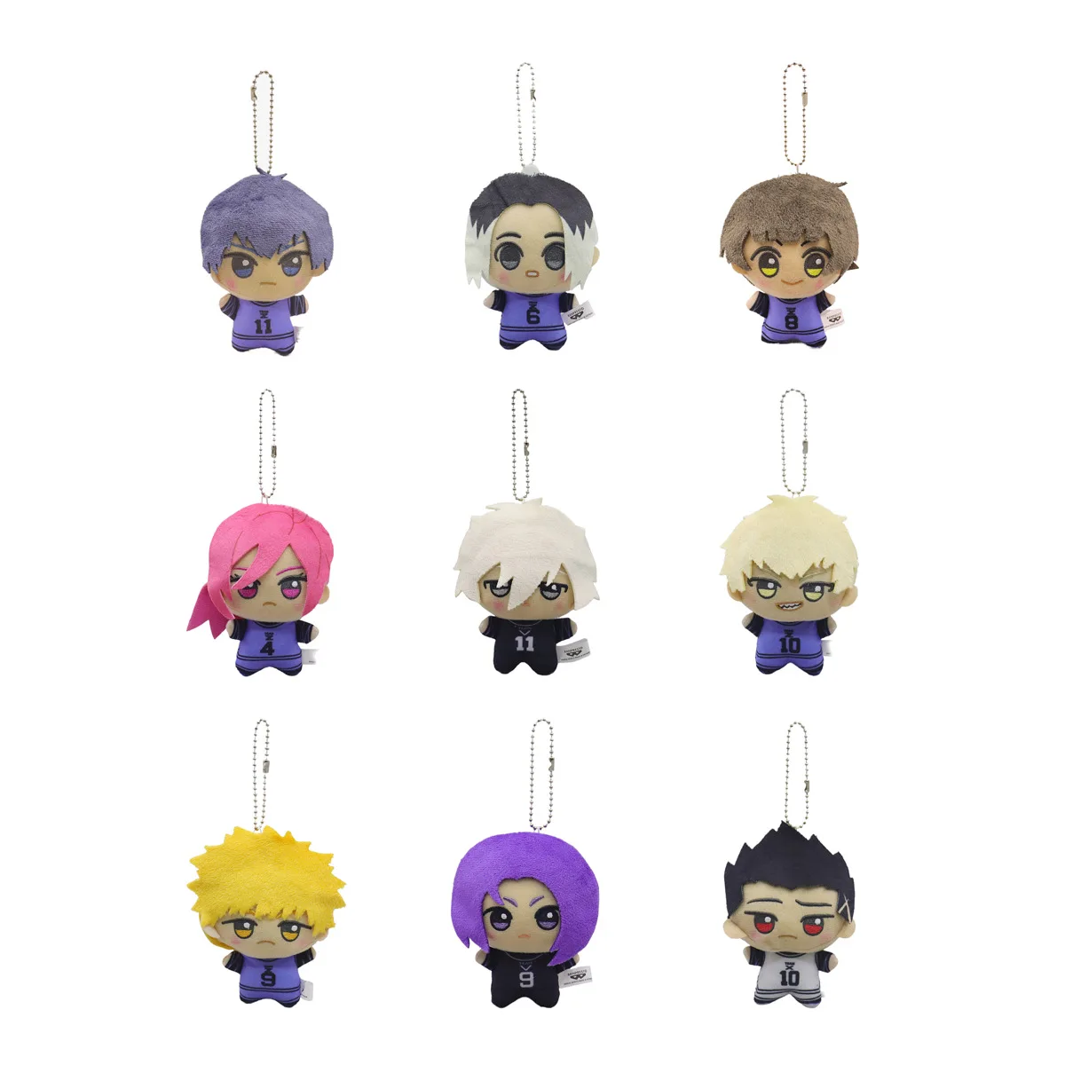 Blue Lock Key Chain Plush Toy Pendant Nagi Seishiro Chigiri Hyoma Gagamaru Gin Action Figure Soft Bag Pendant Gifts