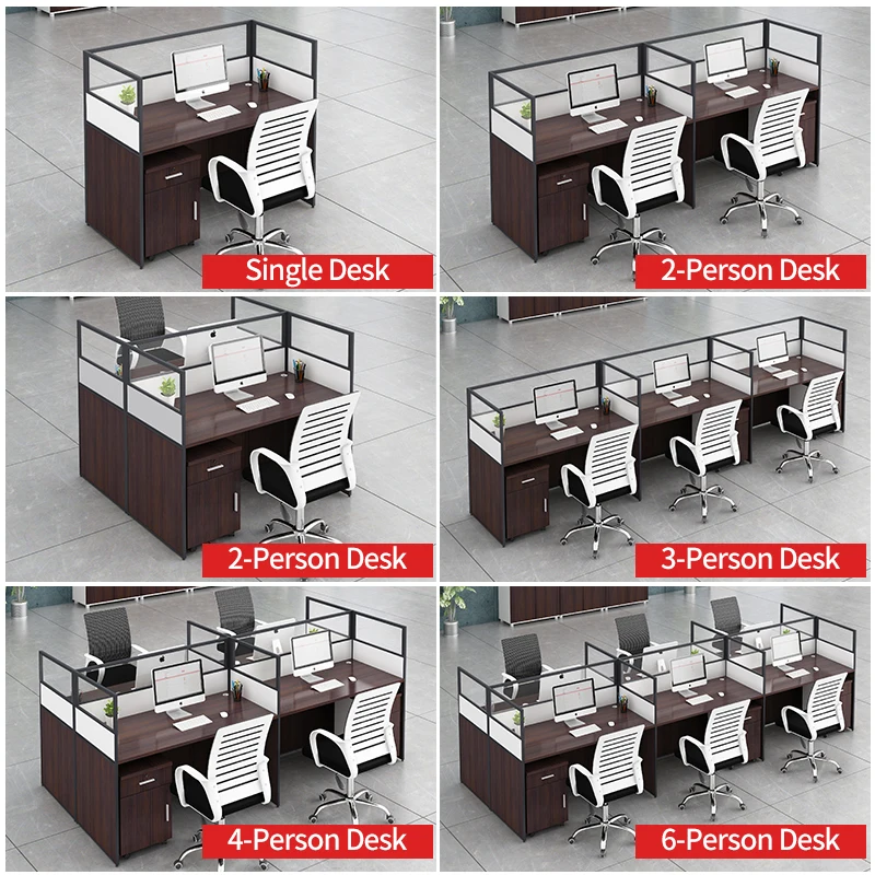 Office Staff Desk Simple Modern Rectangle Eco-Friendly Modular Screen Station Locker Partition Employee Computer Desk