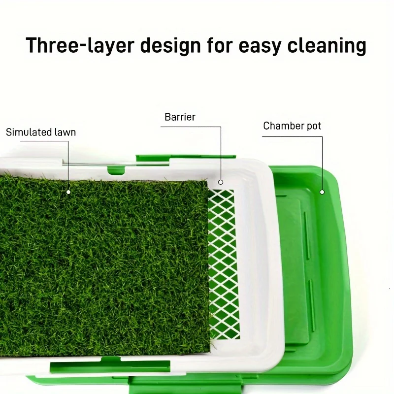 Detachable Plastic Frame - Pet Safety Dog Toilet Training Grass Mat, Easy To Clean, Does Not Accumulate Urine, Suitable For