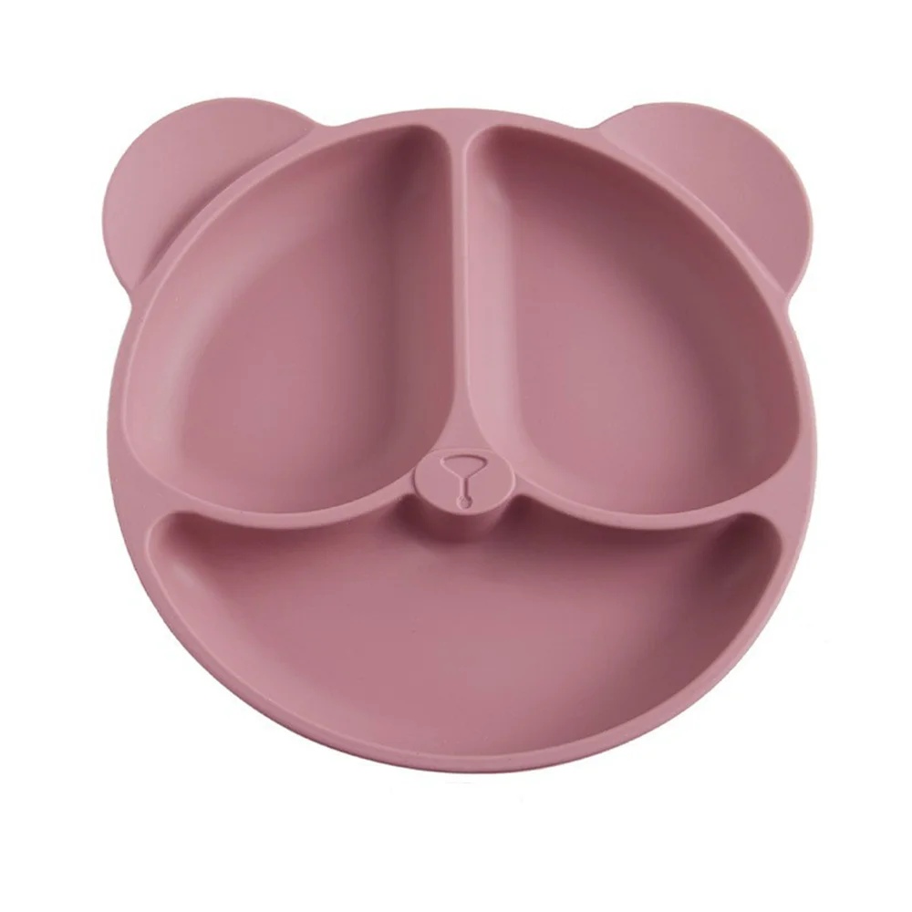 Baby Safe Sucker Silicone Dining Plate Solid Cute Cartoon Children Dishes Suction Toddle Training Tableware Kids Feeding Bowls