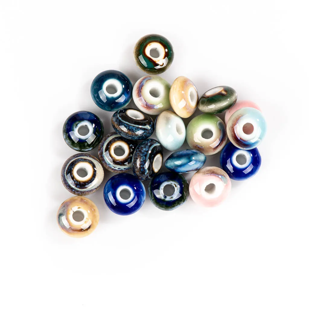 13mm 20pcs 여러 가지 빛깔의 반지 모양 세라믹 비즈 레트로 도자기 세라믹 쥬얼리 액세서리 쥬얼리 수제 # XN359