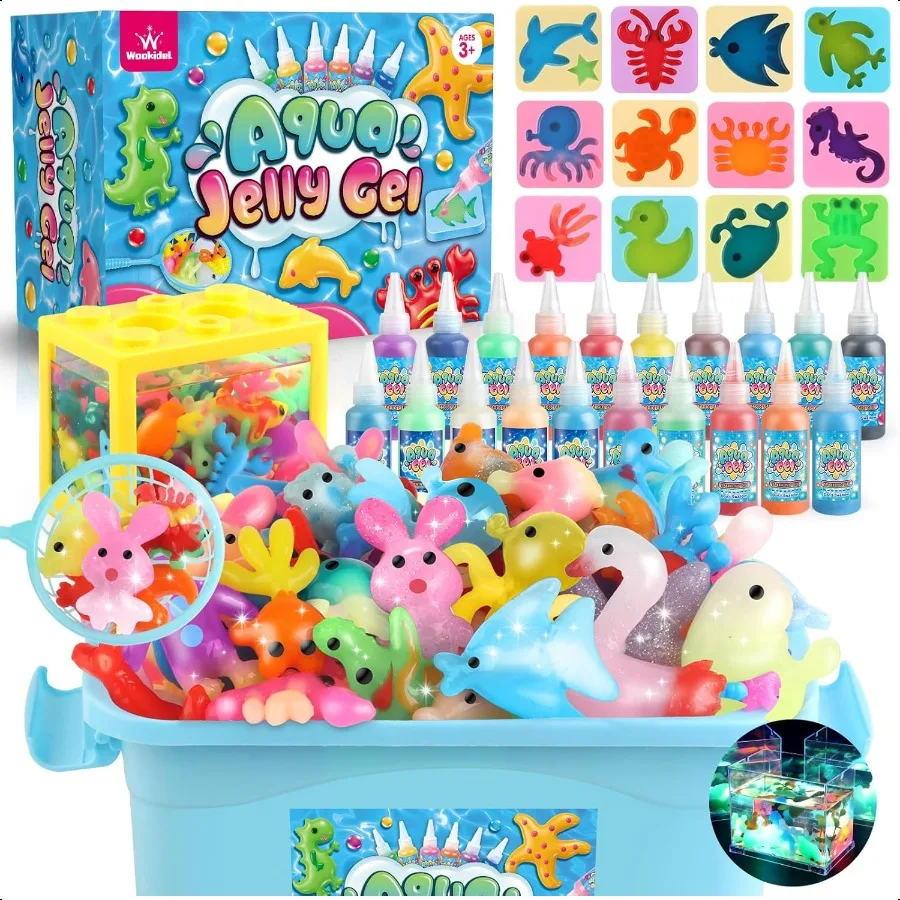 

Magic Water Elf Toy Kit Aqua Fairy Water Gel Kit with 20PCS Magic Gels and Animal Molds Gift for Christmas Easter Birthday Crea