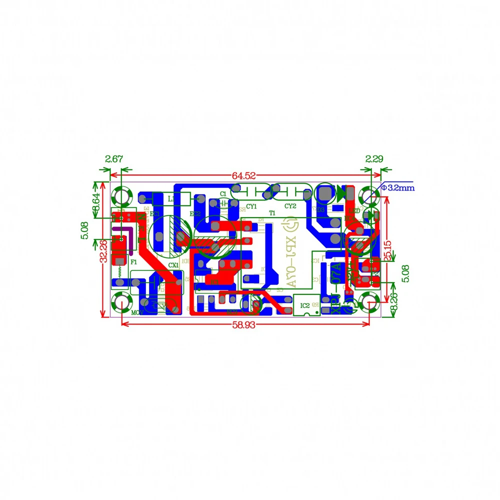 12V 1.5A Switching Power Supply Module AC110-240V to DC12V Step-down Power Supply Board with Overload/Short Circuit Protection