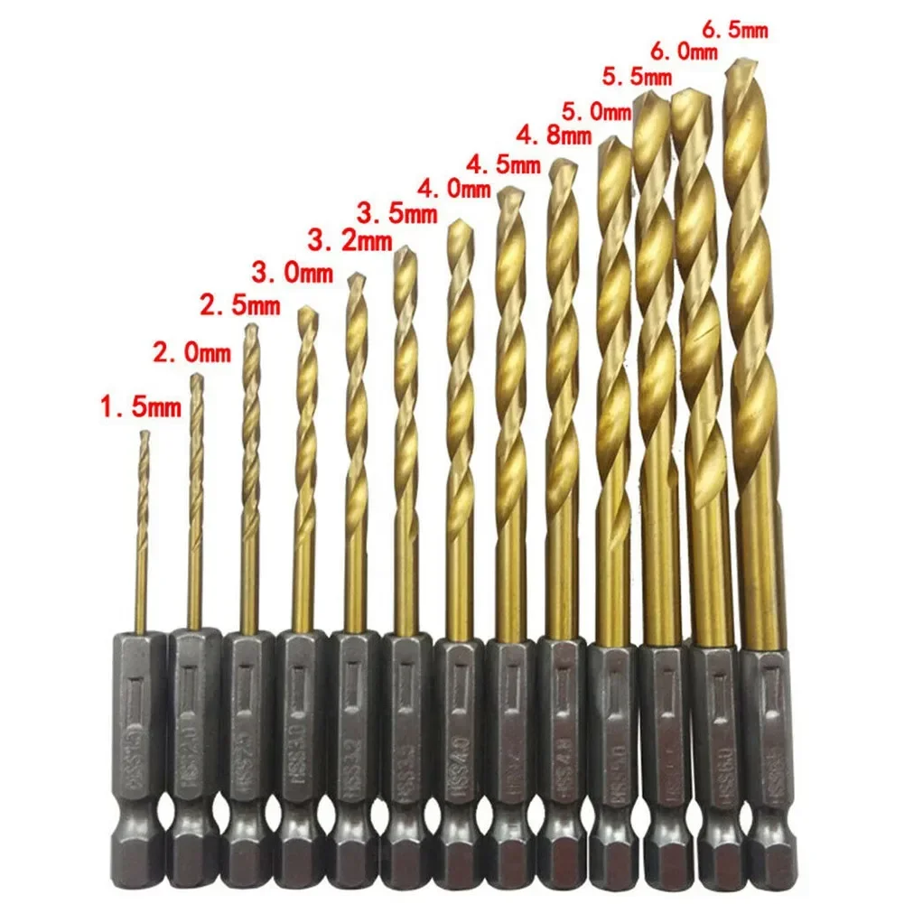 Cobalto t Wist Broca Conjunto de Brocas para Metal Buraco Perfurador Hss Titânio Revestido Duro Carboneto Perfuração Ferramenta para Trabalhar Madeira Bit 13 Peças