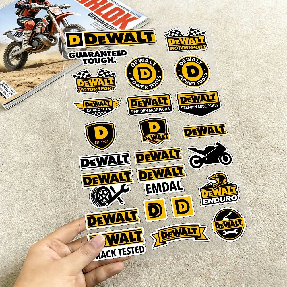 

For DEWALT Reflective Motorcycle Stickers Waterproof Vinyl Decals For Motorbike Helmet Fuel Tank Bike