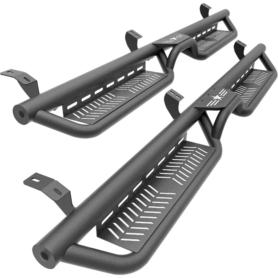 

Сверхмощные боковые направляющие с двумя лестничными дизайнами для Toyota Tacoma 20052023 гг., двойная кабина, экипажа, 4 полноразмерные двери, совместимые подножки