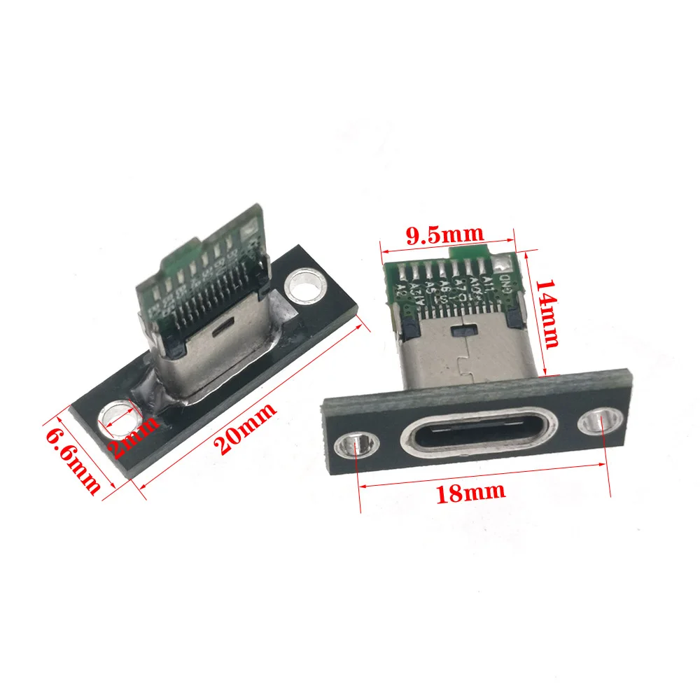 

Type-C USB3.1 panel installation charging female socket 16PIN test PCB board data cable transmission socket connection adapter