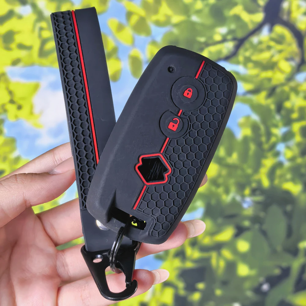 Precise Fit Silicone Remote Key Cover With Keychain, Honeycomb Grip Shell For Suzuki Swift Grand Vitara SX4 S-Cross XL-7 Fob