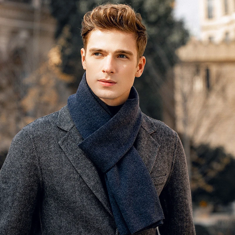 

1pc Men's Scarf Long Warm Winter Soft Fashion Pure Color All-match Skin-Friendly Cashmere Male Scarf