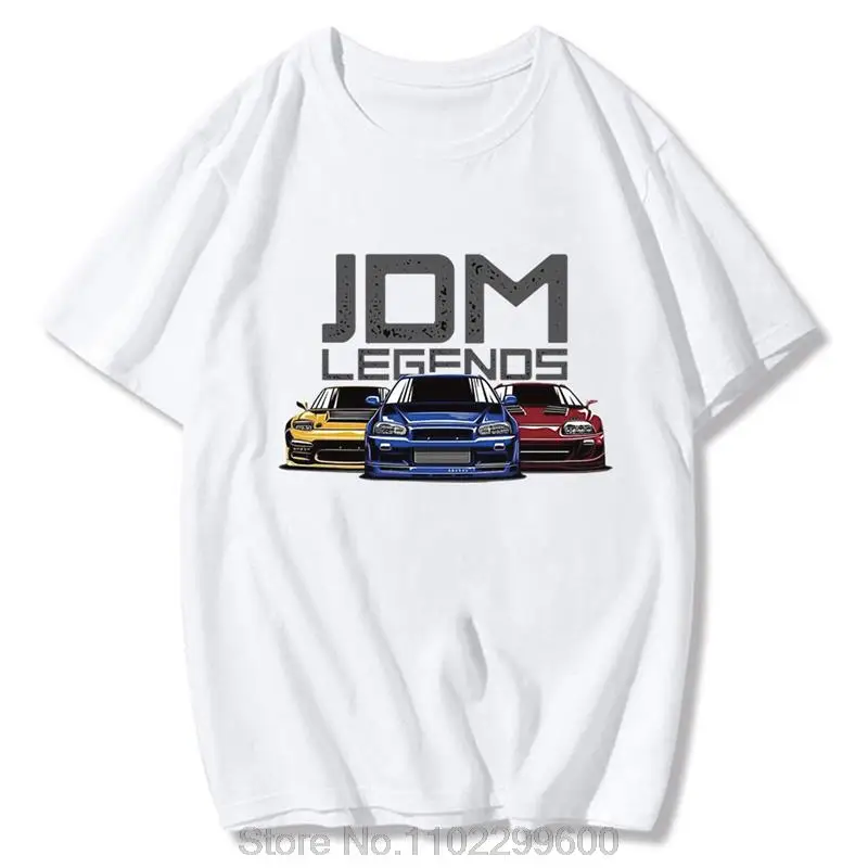 JDM Legends T Shirt Men Initial D New Summer Cotton Oversized Tops Casual Cool Car Print Short Sleeve Tees O-Neck Streetwear