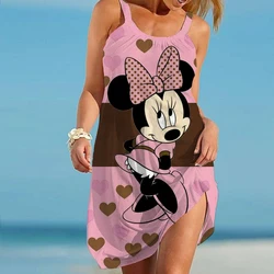 Moda Disney kobiety ubierają letnie ubrania damskie plus size sukienka plażowa dla kobiet miki Mouse damska letnia sukienka