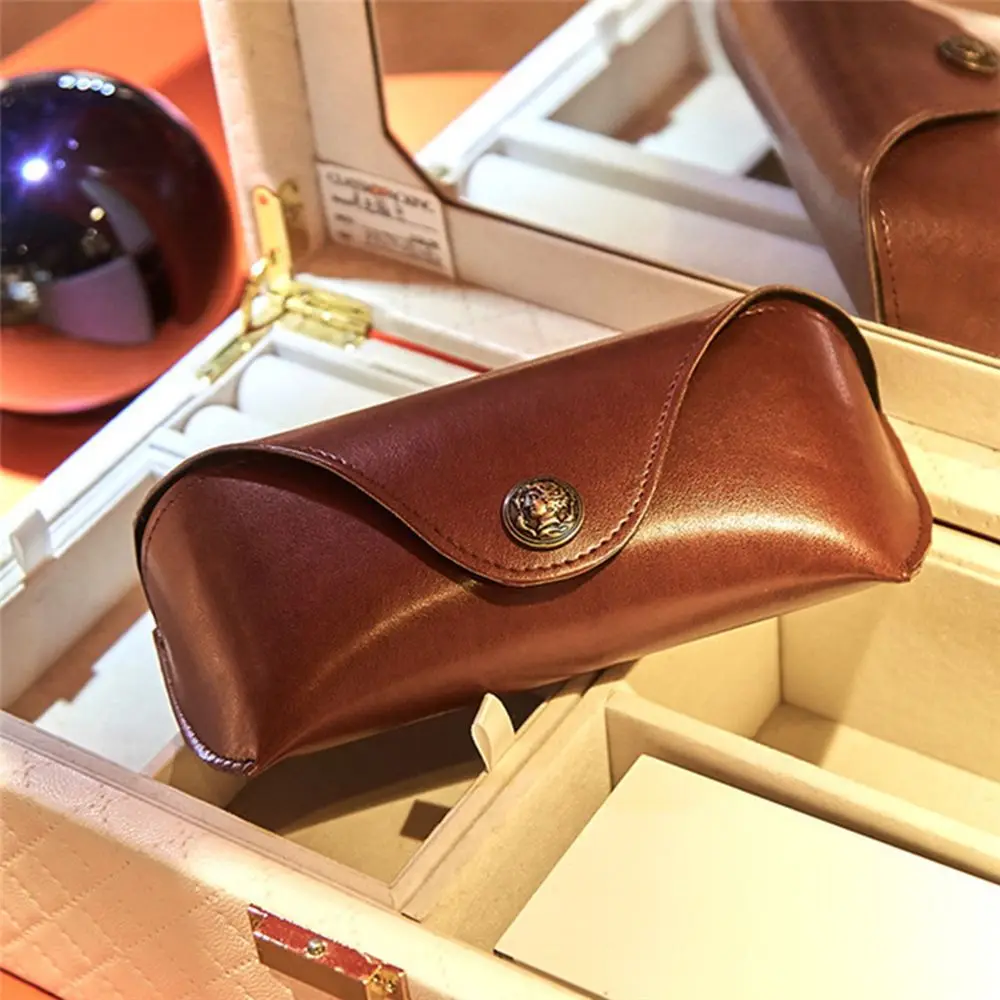 Protector Box Reading Glasses Female Male Sunglasses Pouch Eyewear Protector Case Eye Glasses Holder Leather Glasses Case