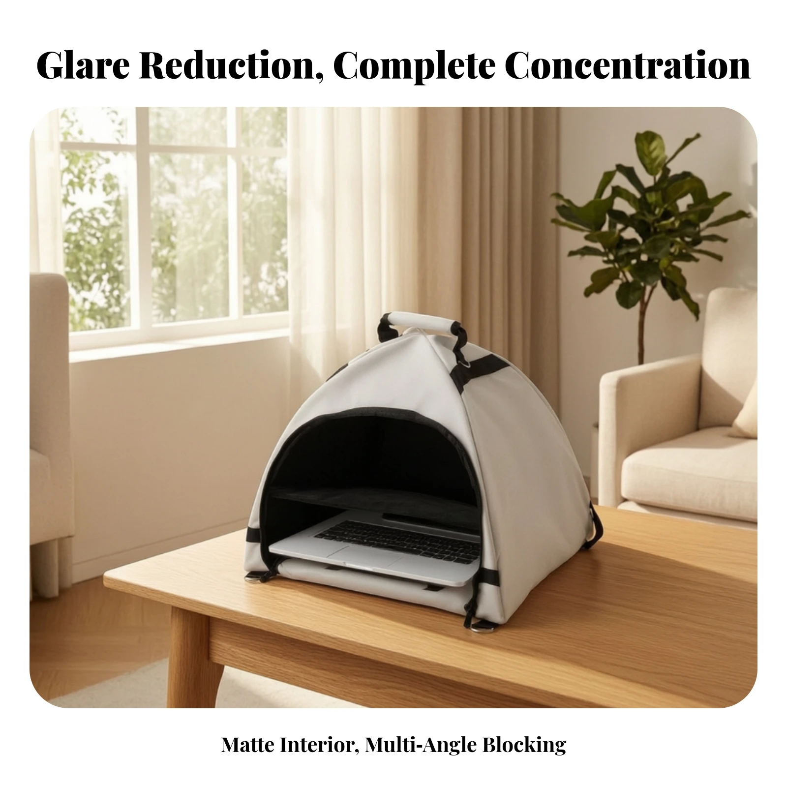 Laptop Sun Shade Portable Laptop Shade Cover Lightweight Universal for Telecommuters Workers, Outdoors, Shared Environments