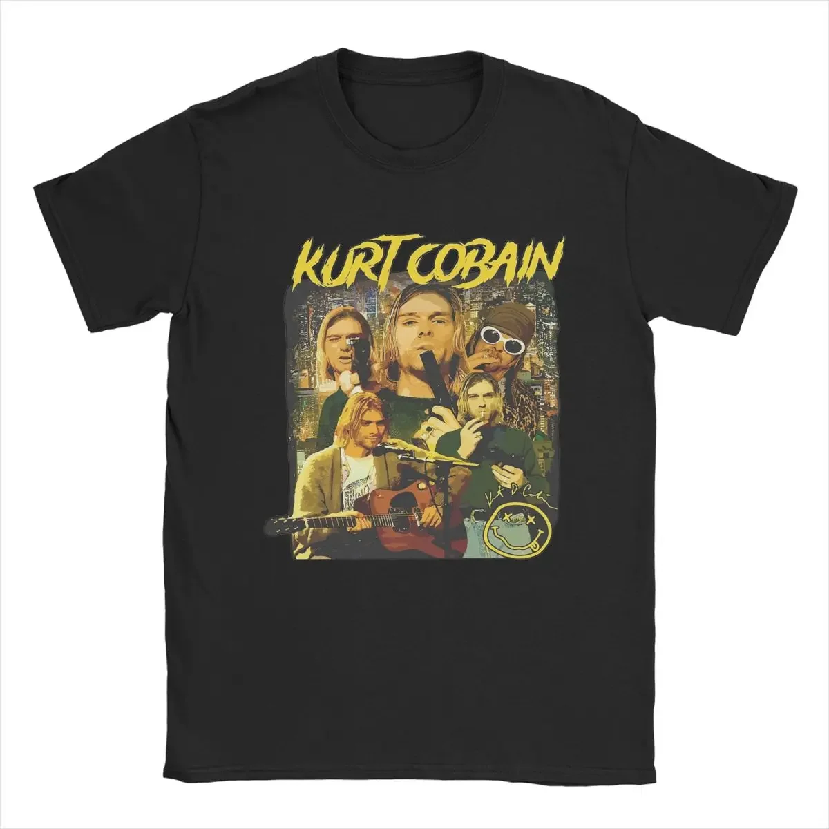 T-Shirt da uomo Kurt Cobain abbigliamento in cotone T-Shirt girocollo manica corta fresca T-Shirt taglie forti