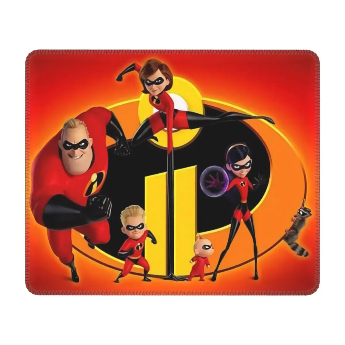 Custom The Incredibles Laptop Mouse Pad Mousepad with Stitched Edges Anti-Slip Rubber Bob Parr Elastigirl Mouse Mat for Gaming