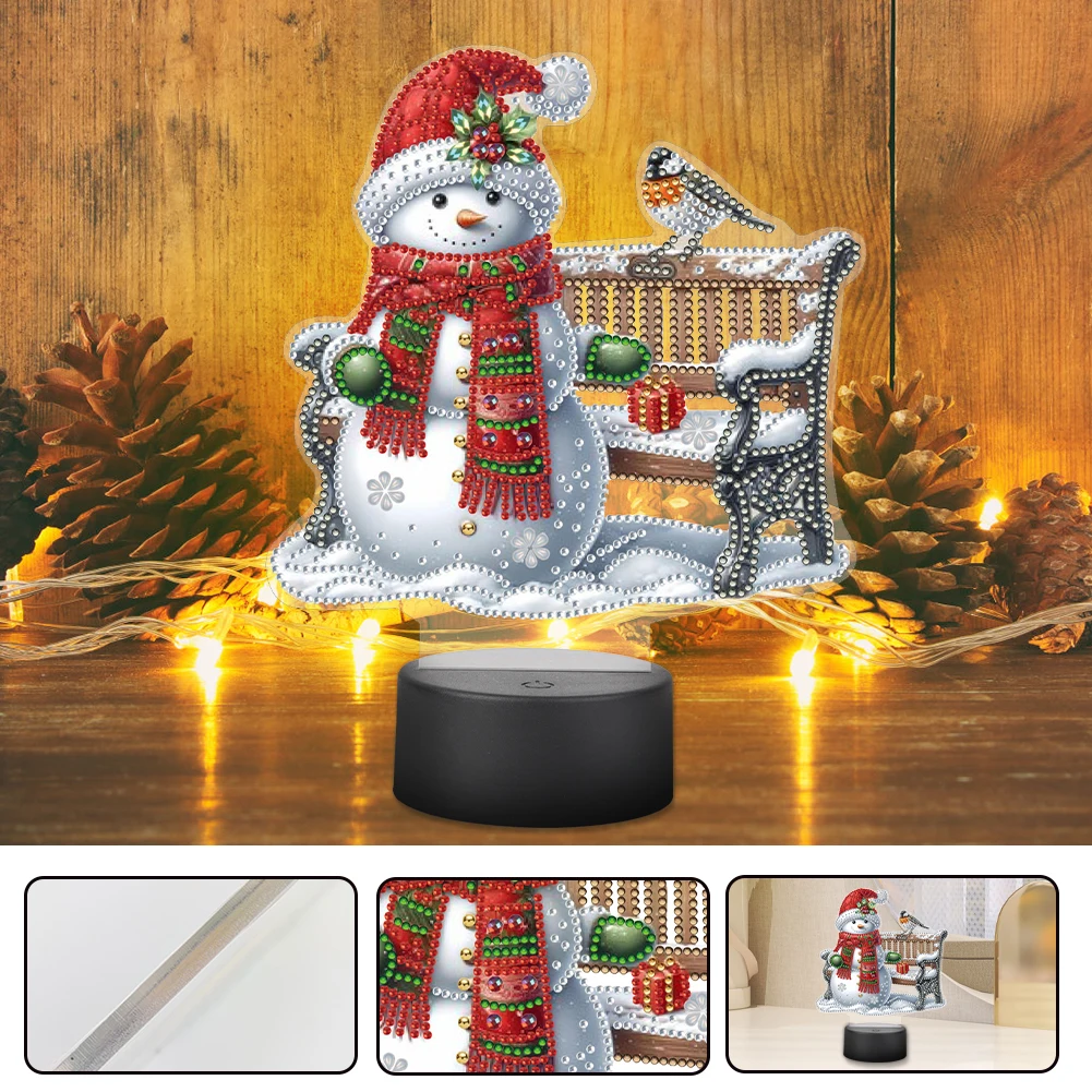 

Wireless Diamond Painting Night Lamp with Automatic Dimming and Five Color LED Light with Acrylic Material for Home Bedroom Decor