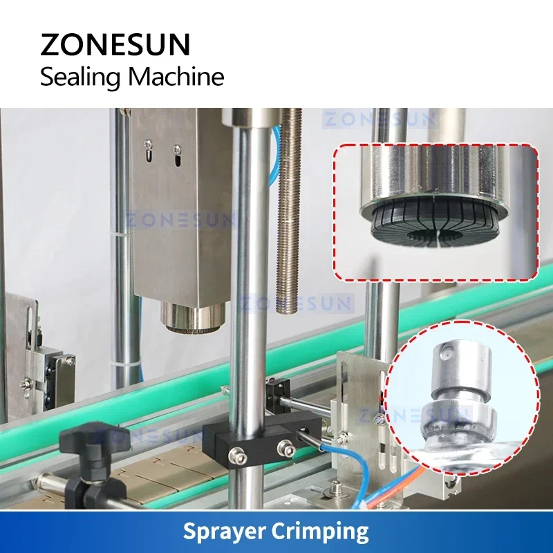 ZONESUN Automatic Perfume Sealing Machine Sprayer Crimping Collar Ring Pressing Custom Size Scent Vial Bottle Sealer ZS-YG11U