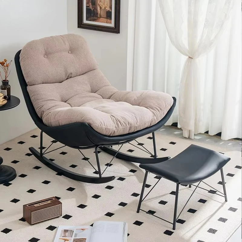 

Luxury Design Cheap Price Simple Wing Chair with Leather Base for Relaxing Customized Brown Modern Swing Chair for Living Room