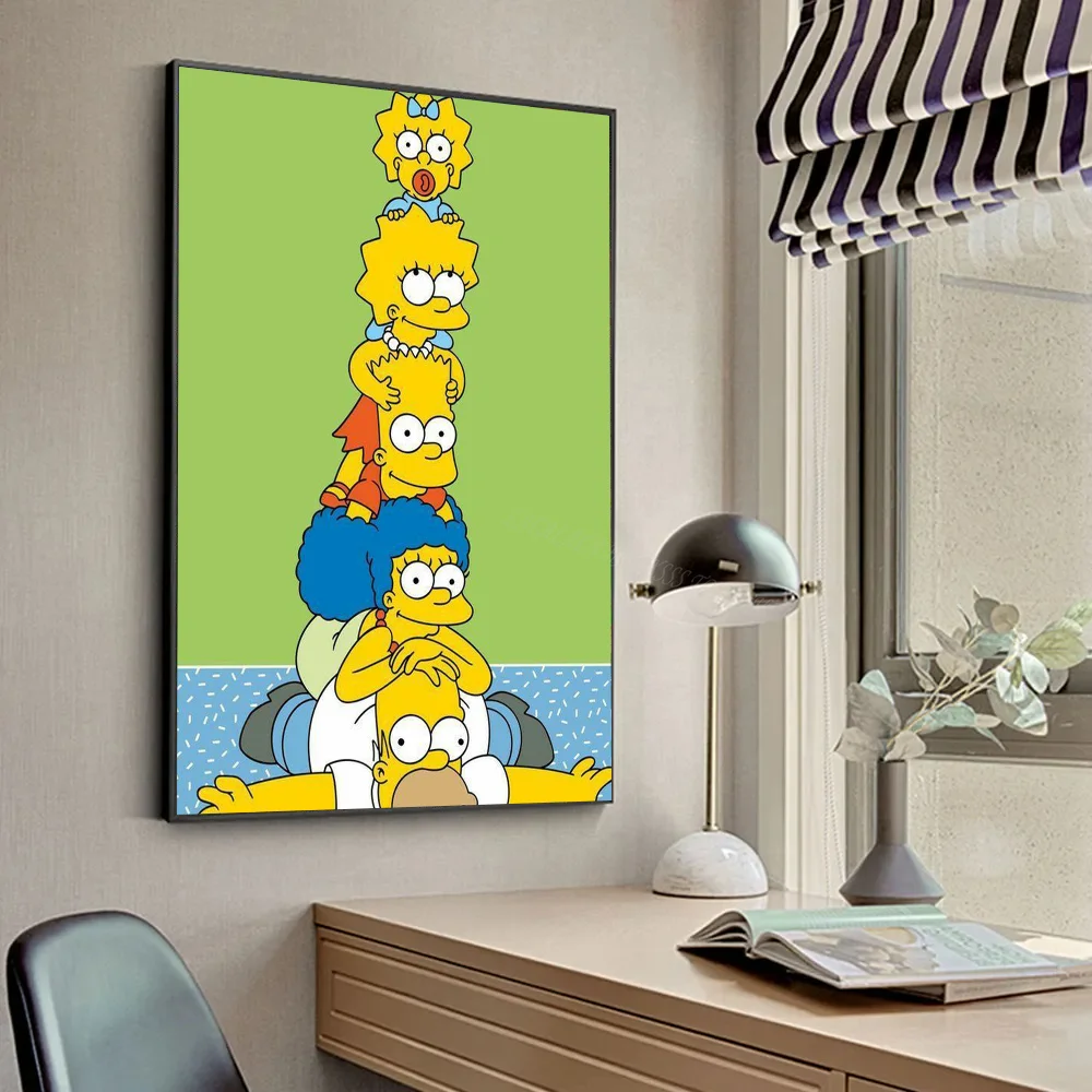 1pc Simpson Ning plakat naklejki artystyczne malowidła ścienne wystrój pokoju gier wystrój prezenty Kawaii HD malowanie koty samochody